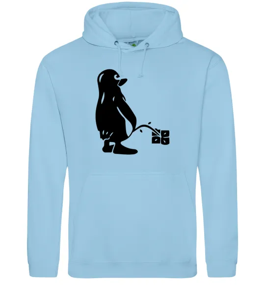 Мужская толстовка (худи) Linux Голубой фото