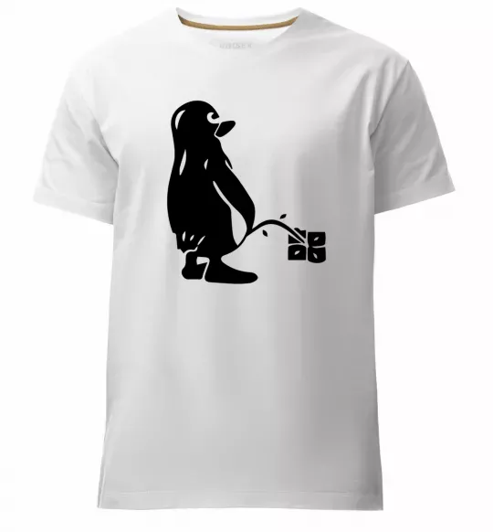 Мужская премиум футболка Linux Белый фото