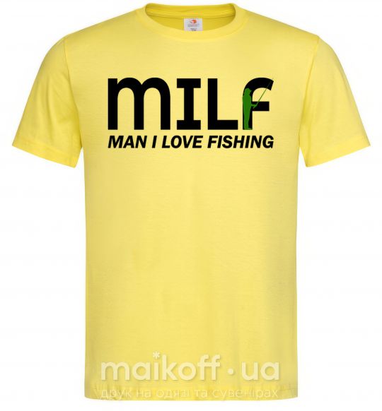 Мужская футболка Man i love fishing Лимонный фото