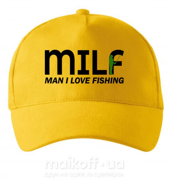 Кепка Man i love fishing Солнечно желтый фото