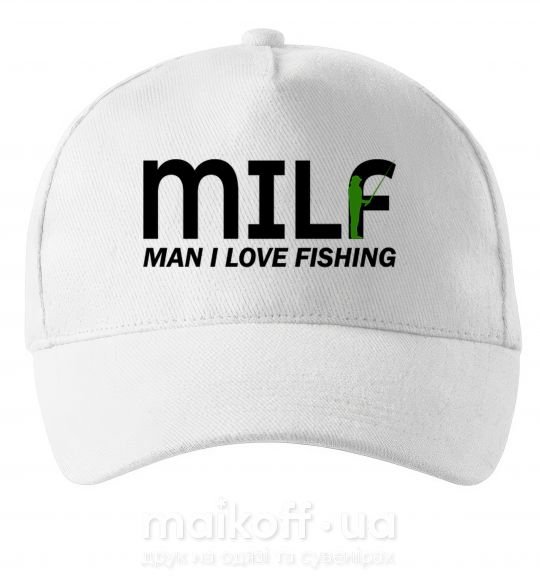 Кепка Man i love fishing Белый фото