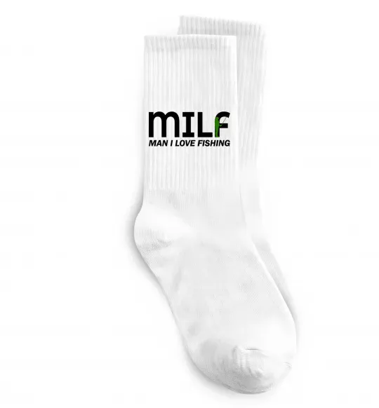Носки Man i love fishing Белый фото