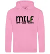 Чоловіча толстовка (худі) Man i love fishing Рожевий фото
