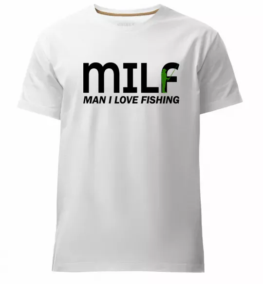 Чоловіча преміум футболка Man i love fishing Білий фото