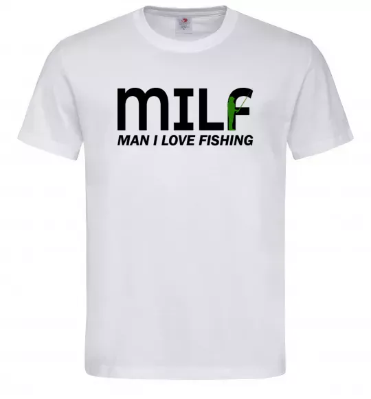 Чоловіча футболка Man i love fishing Білий фото