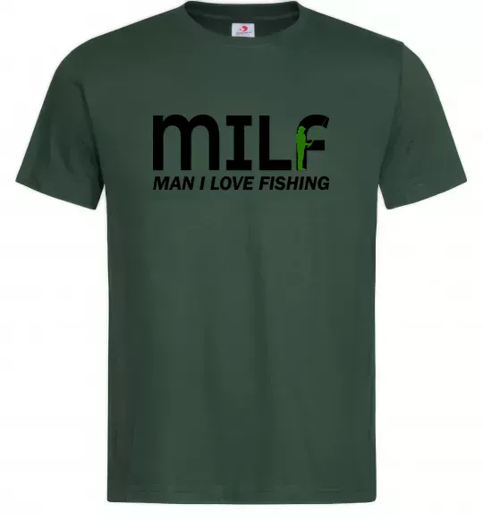 Чоловіча футболка Man i love fishing Темно-зелений фото