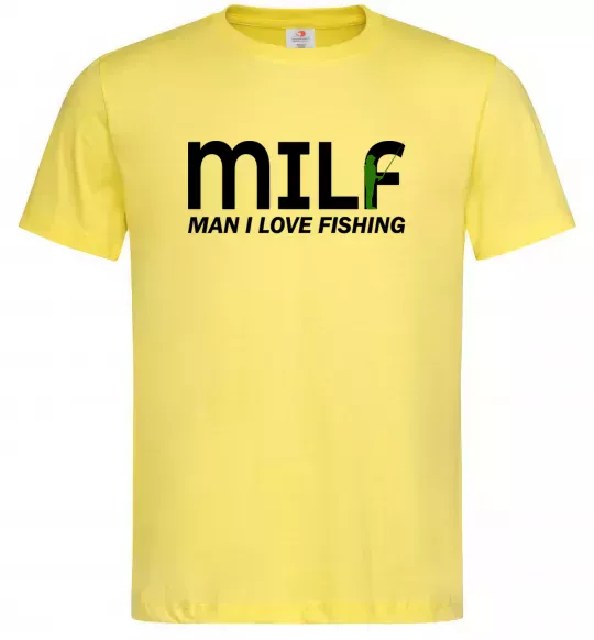 Чоловіча футболка Man i love fishing Лимонний фото