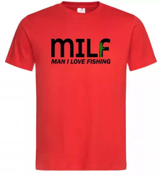 Чоловіча футболка Man i love fishing Червоний фото