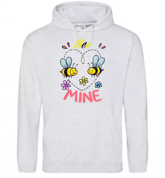 Женская толстовка (худи) Bee mine Серый меланж фото