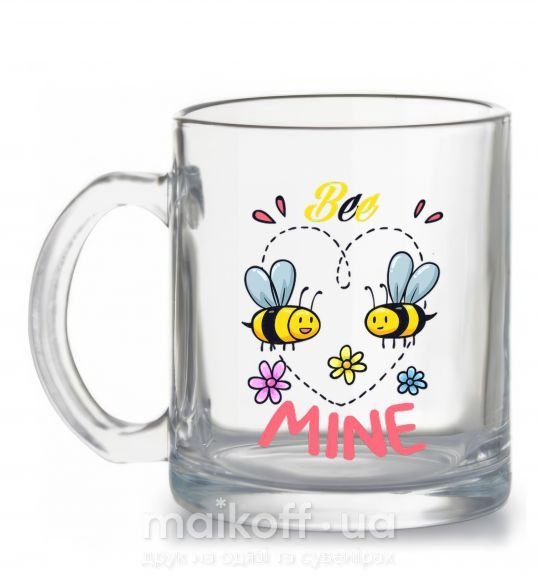 Чашка скляна Bee mine Прозорий фото