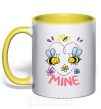 Чашка с цветной ручкой Bee mine Солнечно желтый фото