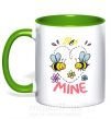 Чашка з кольоровою ручкою Bee mine Зелений фото