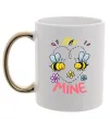 Чашка з кольоровою ручкою Bee mine Золото фото
