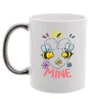 Чашка з кольоровою ручкою Bee mine Срібло фото