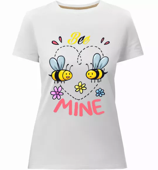 Жіноча преміум футболка Bee mine Білий фото