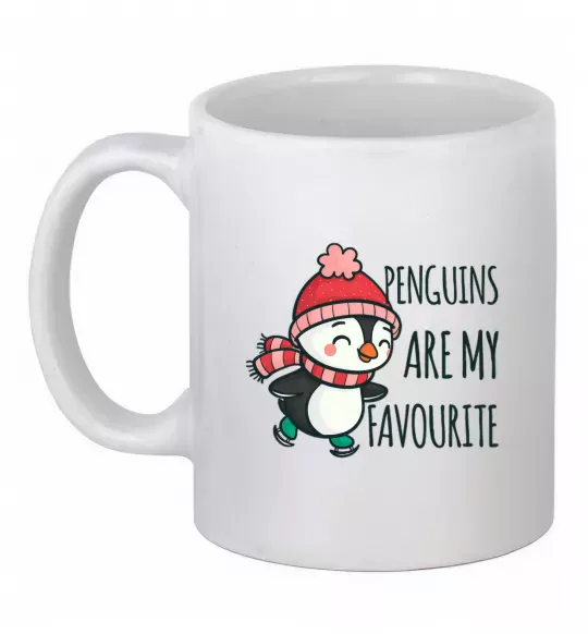 Чашка керамічна Penguins are my favourite Білий фото