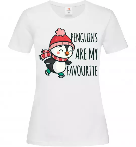 Женская футболка Penguins are my favourite Белый фото