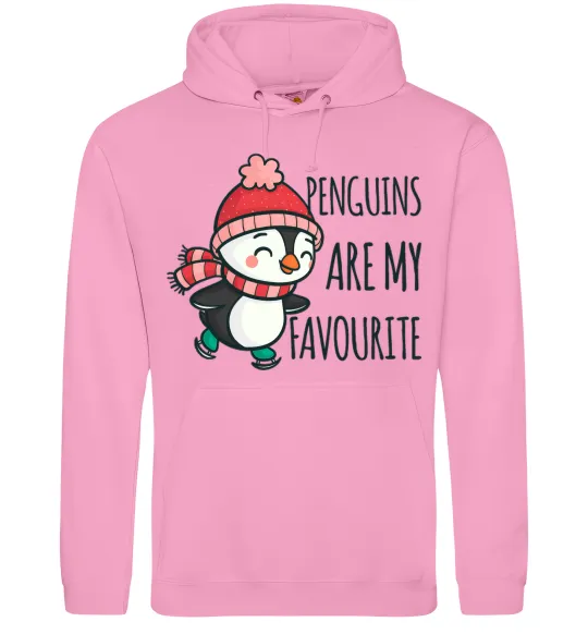Женская толстовка (худи) Penguins are my favourite Розовый фото