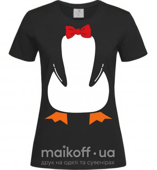 Жіноча футболка Penguin suit Чорний фото