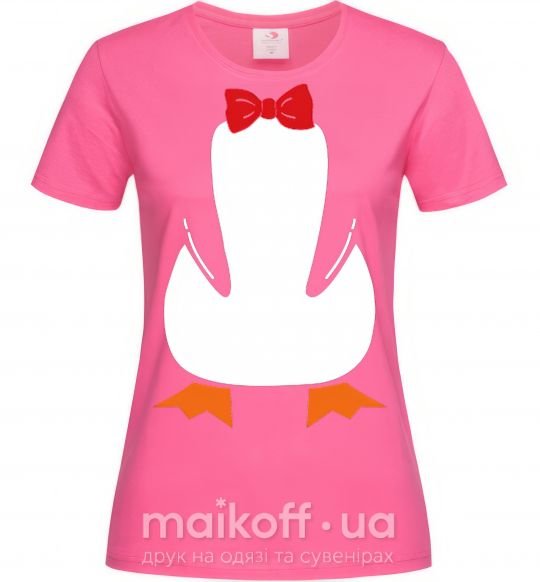 Женская футболка Penguin suit Ярко-розовый фото