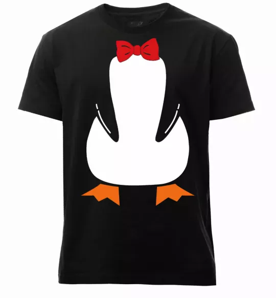 Мужская премиум футболка Penguin suit Черный фото