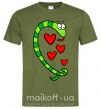 Мужская футболка Love snake boy Оливковый фото