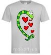 Чоловіча футболка Love snake boy Сірий фото