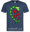 Мужская футболка Love snake boy Темно-синий фото