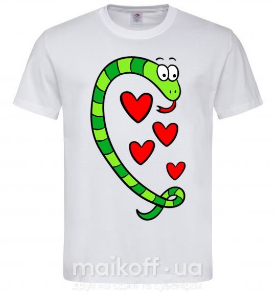 Мужская футболка Love snake boy Белый фото
