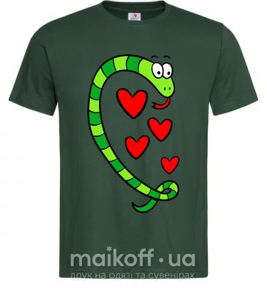 Чоловіча футболка Love snake boy Темно-зелений фото