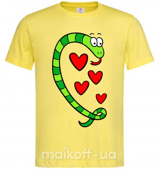 Мужская футболка Love snake boy Лимонный фото