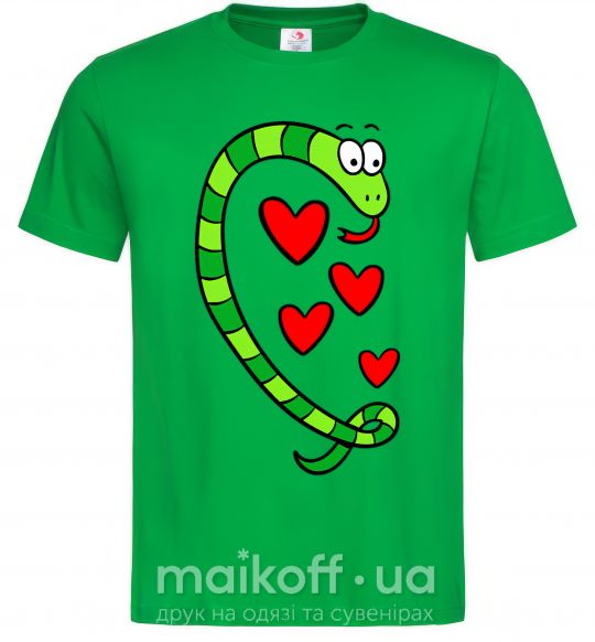 Мужская футболка Love snake boy Зеленый фото