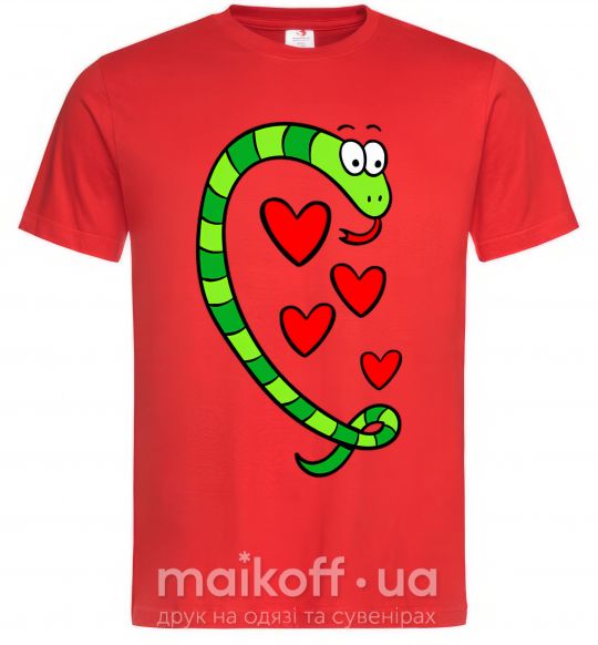 Мужская футболка Love snake boy Красный фото