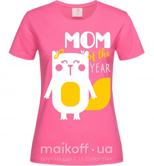 Женская футболка Mom of the year Ярко-розовый фото