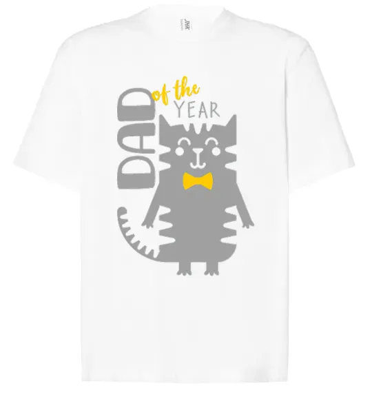 Футболка Оверсайз Dad of the year Білий фото