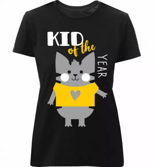 Жіноча преміум футболка Kid of the year Чорний фото