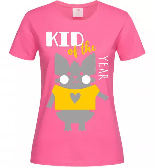 Женская футболка Kid of the year Ярко-розовый фото