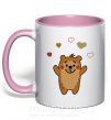 Чашка с цветной ручкой Kid bear Нежно розовый фото