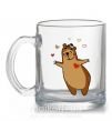 Чашка стеклянная Papa bear Прозрачный фото