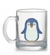 Чашка стеклянная Dad penguin Прозрачный фото