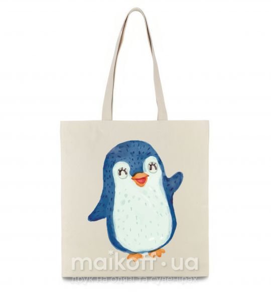 Эко-сумка Kid penguin Бежевый фото