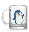 Чашка стеклянная Kid penguin Прозрачный фото