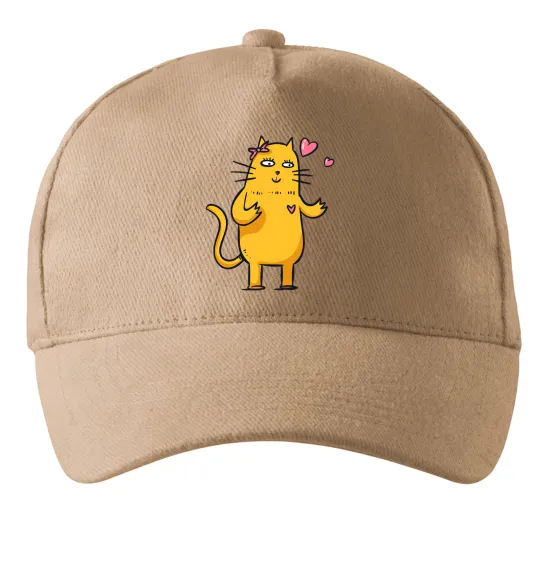 Кепка Cat girl love Пісочний фото