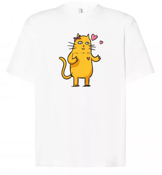 Футболка Оверсайз Cat girl love Белый фото