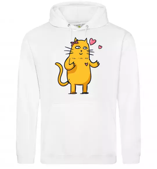 Жіноча толстовка (худі) Cat girl love Білий фото