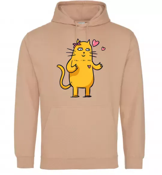 Жіноча толстовка (худі) Cat girl love Пісочний фото