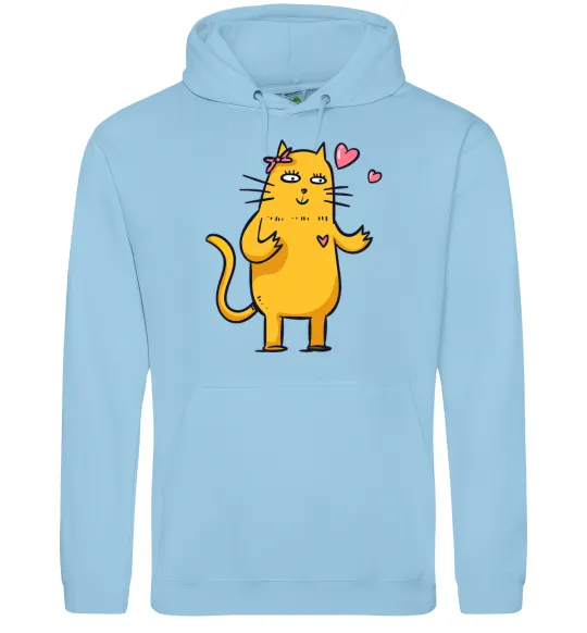 Женская толстовка (худи) Cat girl love Голубой фото