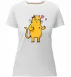 Женская премиум футболка Cat girl love Белый фото