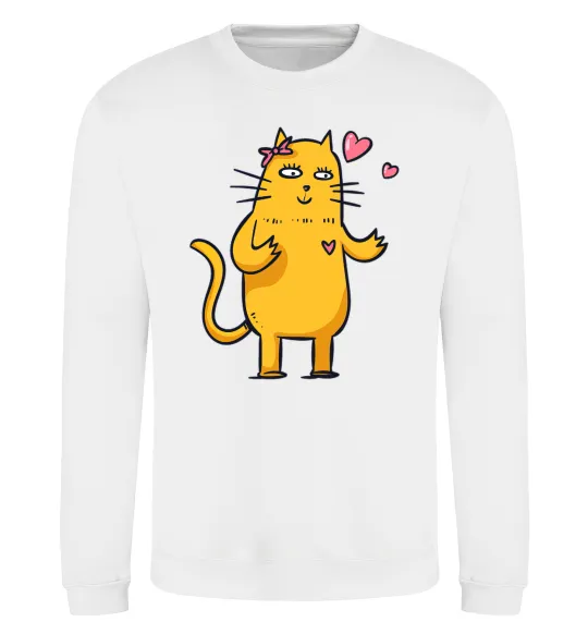 Світшот Cat girl love Білий фото