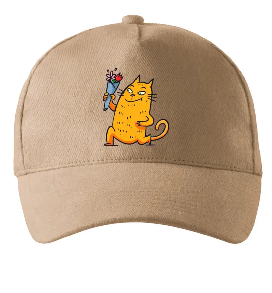 Кепка Cat boy love Песочный фото